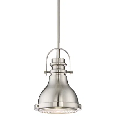 Possini Euro Design Possini Euro Verndale 6 1/2" Brushed Nickel Industrial Mini Pendant