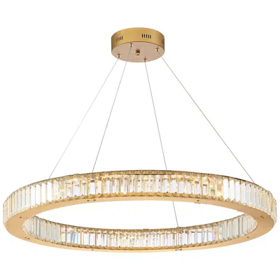 Possini Euro Design Possini Euro Vesta 35 1/2" Wide Gold Crystal Led Pendant Chandelier