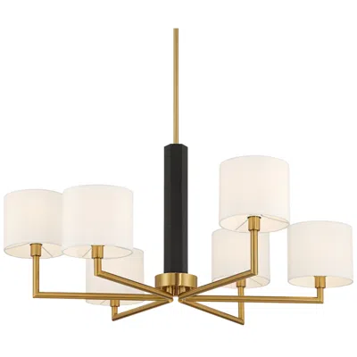 Possini Euro Design Possini Euro Virginia 32" Wide Gold And Matte Black 6-light Chandelier