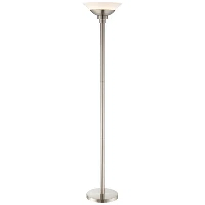 Possini Euro Design Possini Euro Wagner 71"h Modern Brushed Nickel Torchiere Floor Lamp