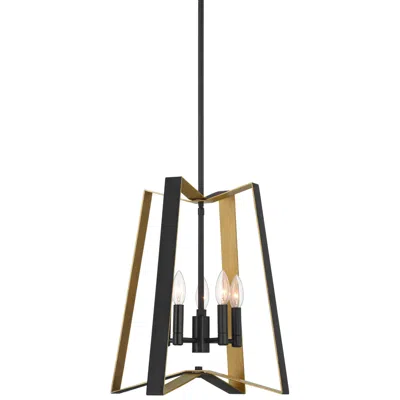 Possini Euro Design Possini Euro Waller 16" Wide Black And Gold 5-light Pendant