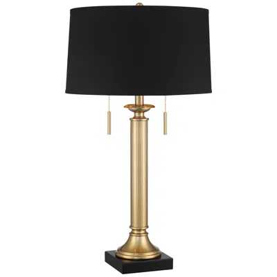 Possini Euro Design Possini Euro Wynne 30" Gold And Black 2-light Lamp With Dual Usb Ports