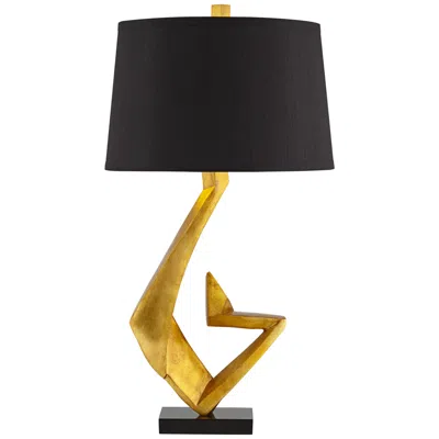 Possini Euro Design Possini Euro Zeus 28 1/2" Black Shade Gold Leaf Sculpture Table Lamp