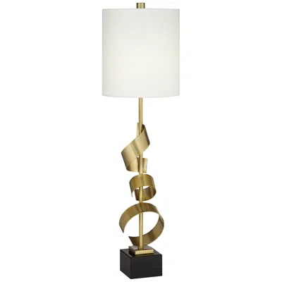 Possini Euro Design Possini Euro Ziggy 32" High Gold Modern Scroll Console Table Lamp