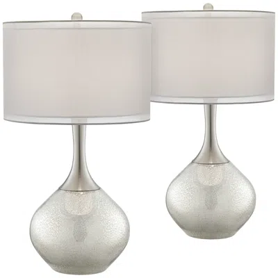 Possini Euro Design Swift 30 1/2" Mercury Glass Table Lamps Set Of 2