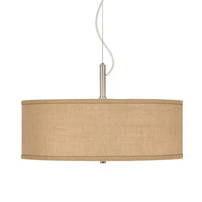 Possini Euro Design Woven Burlap 20" Wide Modern Pendant Chandelier