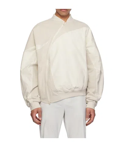 Post Archive Faction (paf) Off-white 6.0 Center Bomber Jacket In Ivory