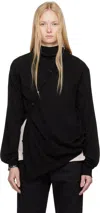 Post Archive Faction (paf) Black 8.0 Center Knit Hoodie In Blk Black