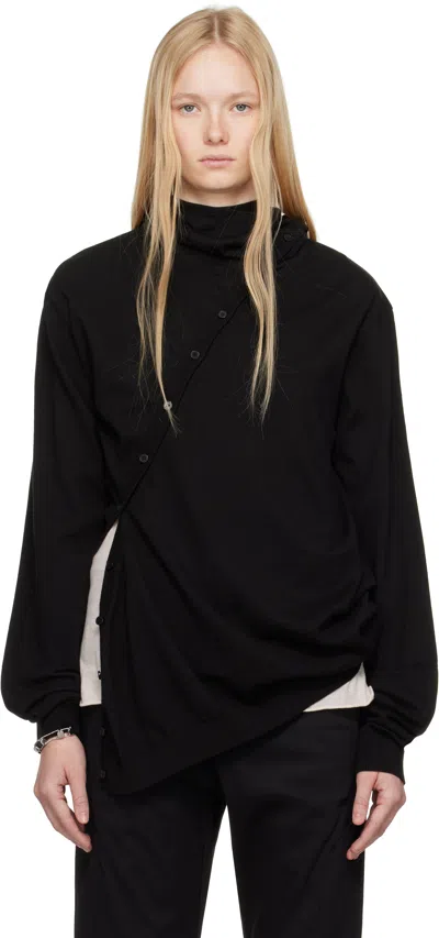 Post Archive Faction (paf) Black 8.0 Center Knit Hoodie In Blk Black