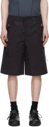 POST ARCHIVE FACTION (PAF) BLACK 8.0 CENTER TECHNICAL FAUX-SUEDE SHORTS