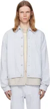 Post Archive Faction (paf) Blue 8.0 Right Denim Jacket In Gray