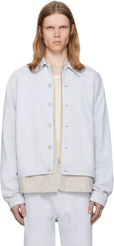 Post Archive Faction (paf) Blue 8.0 Right Denim Jacket In Light Grey