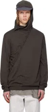 Post Archive Faction (paf) Brown 8.0 Knit Center Hoodie In Brown