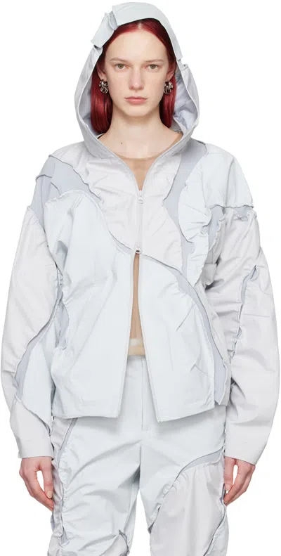 Post Archive Faction (paf) Gray & Blue 6.0 Technical Left Jacket In Ice