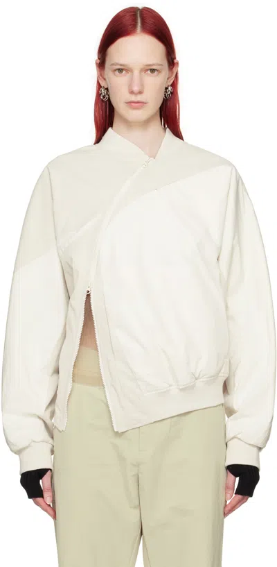 Post Archive Faction (paf) Off-white 6.0 Center Bomber Jacket In Ivory