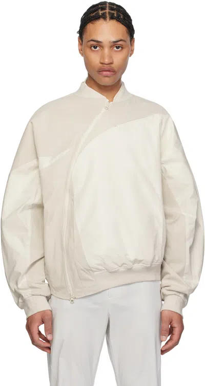 Post Archive Faction (paf) Off-white 6.0 Center Bomber Jacket In Ivory