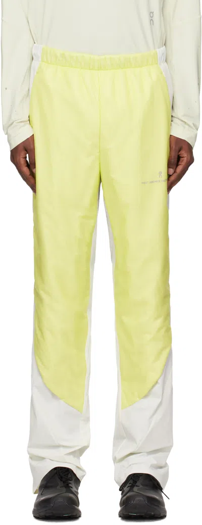 Post Archive Faction (paf) Yellow & White On Edition Zero Trousers In Hay