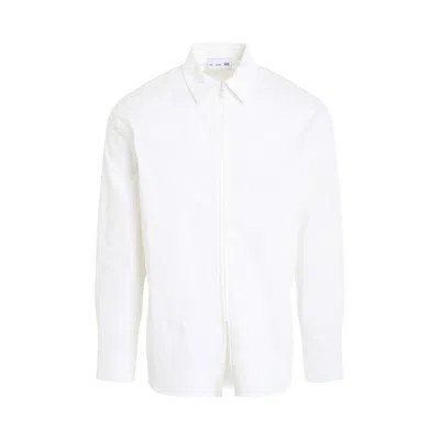 Post Archive Faction 6.0 Textured Zip Front Shirt Right In White