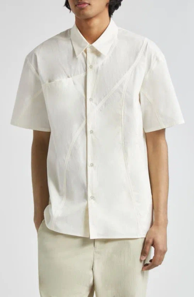 Post Archive Faction 6.0 Short Sleeve Button-up Shirt Center In White