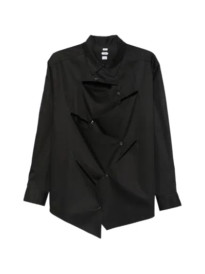 Post Archive Faction Asymmetric Cutout Shirt In Black