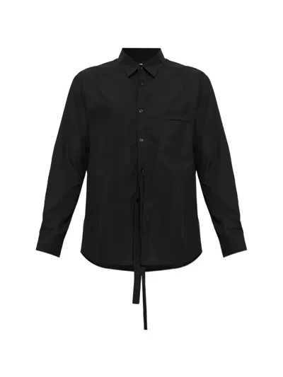 Post Archive Faction Back-slit Shirt In Black