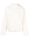 Post Archive Faction Center Asymmetric Fleece Hoodie In White