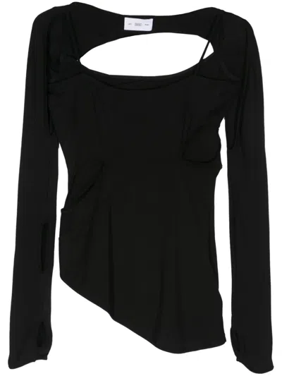 Post Archive Faction Cut-out Detail Asymmetric Top In Black