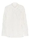 Post Archive Faction Cut-out Detail Long-sleeve Shirt In Blanco