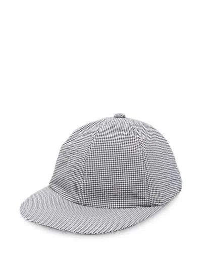 Post Archive Faction Gingham-check Baseball Cap In 블랙