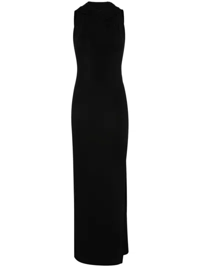 Post Archive Faction Hooded Maxi Dress In Black