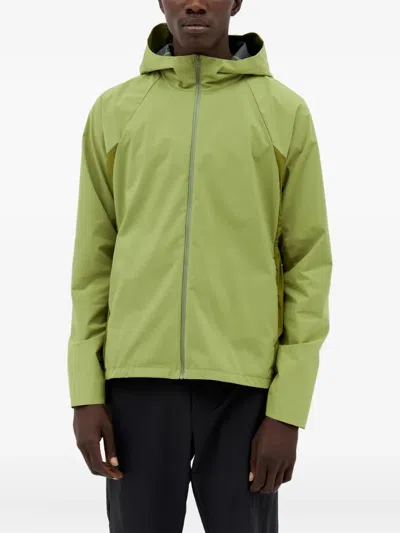 Post Archive Faction Hooded Panelled Jacket In Green