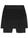 Post Archive Faction Layered-design Skirt In Black