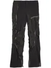 Post Archive Faction Layered-design Tapered Trousers In Black