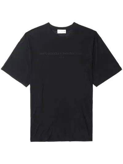 Post Archive Faction Logo-print Lyocell T-shirt In Black