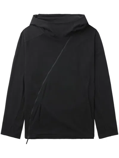 Post Archive Faction Off-centre Hooded Jacket In Black