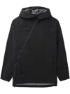 Post Archive Faction Off-centre Hooded Jacket In Black