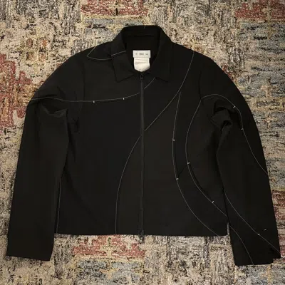 Pre-owned Post Archive Faction Paf 4.0+ Jacket Center Zip Drizzler Contrast Stitch Technical In Black