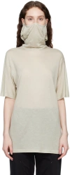Post Archive Faction (paf) Beige 5.0+ Center T-shirt In Warm Grey