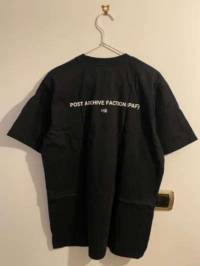 Pre-owned Post Archive Faction Paf Black Logo T-shirt