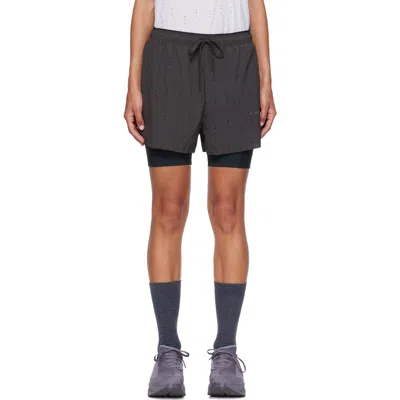 Post Archive Faction (paf) Black On Edition Zero 2-in-1 Shorts In Gray