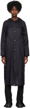 Post Archive Faction (paf) Buttoned-down Hooded Trench Coat In Black