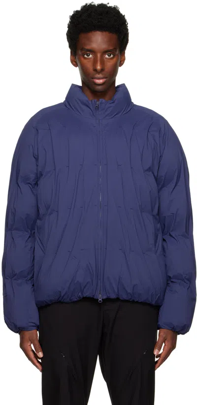Post Archive Faction (paf) Blue Bartack Down Jacket In Blueberry