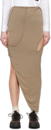 Post Archive Faction (paf) Brown 6.0 Center Midi Skirt In Brown