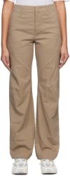 Post Archive Faction (paf) Textured Straight-leg Trousers In Brown