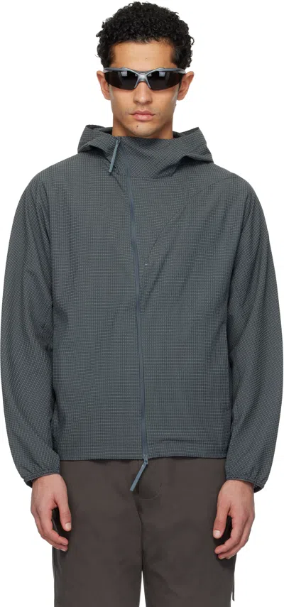 Post Archive Faction (paf) Gray Archive Runner Jacket In Blue