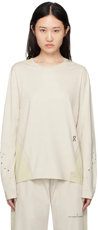 Post Archive Faction (paf) Off-white On Edition 7.0 Long Sleeve T-shirt In Moondust | Chalk