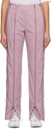Post Archive Faction (paf) Zipper-open-crotch Casual Pants In Pink