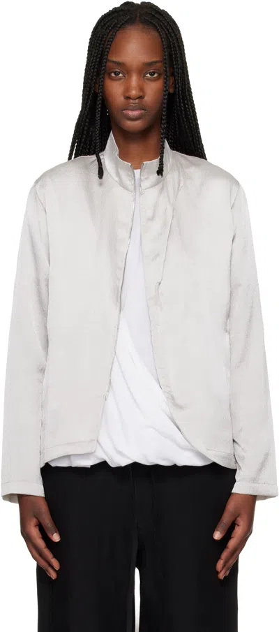 Post Archive Faction (paf) Silver Zip Track Jacket In White