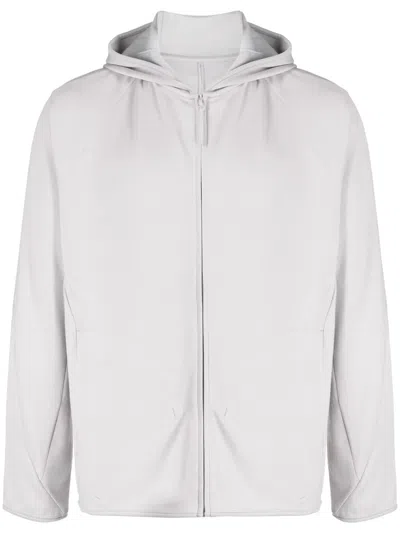 Post Archive Faction Raglan-sleeves Zip-up Hoodie In Grey