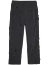 Post Archive Faction Ripped-detailing Straight Trousers In Black